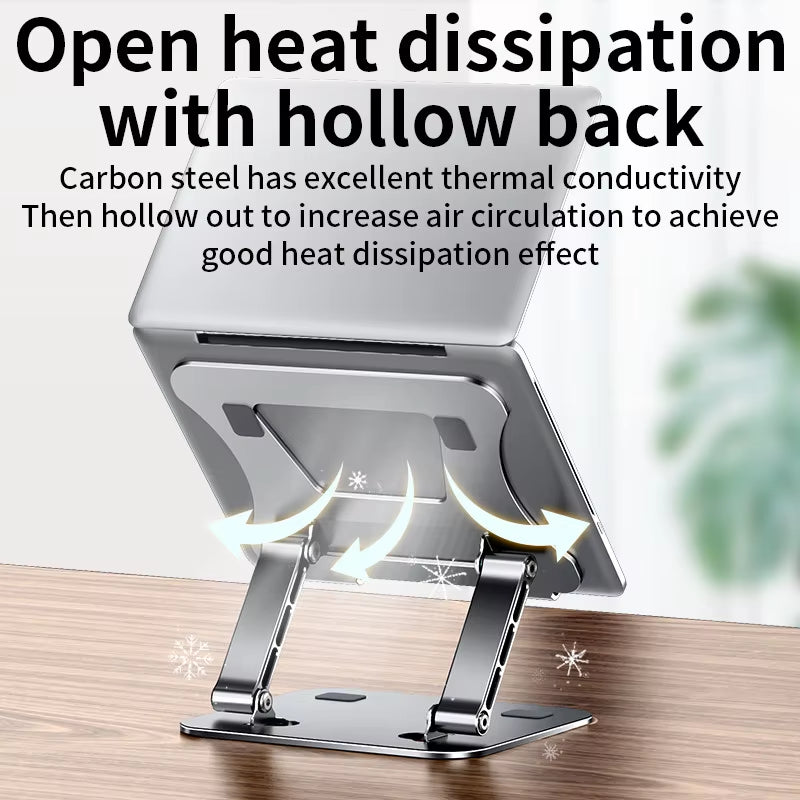 Laptop Stand Adjustable Aluminum Alloy Notebook Tablet Stand up to 17 Inch Laptop Portable Fold Holder Cooling Bracket Support