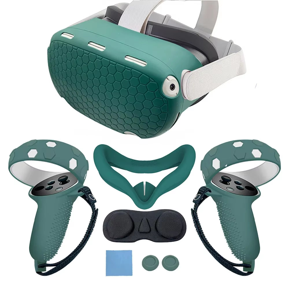 Silicone Protective Cover Shell Case for  for Quest2 VR Headset Head Face Cover Eye Pad Handle Grip VR Accessories