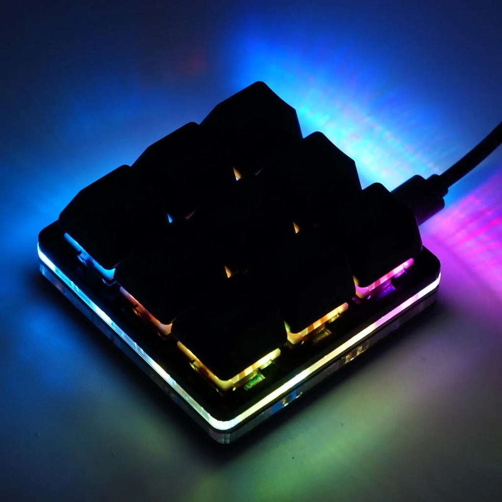 Mini Keyboard 9 Keys Macro Keyboard Programmable Keyboard RGB Mechanical Games Keyboard DIY Copy Paste Custom Shortcut Keys