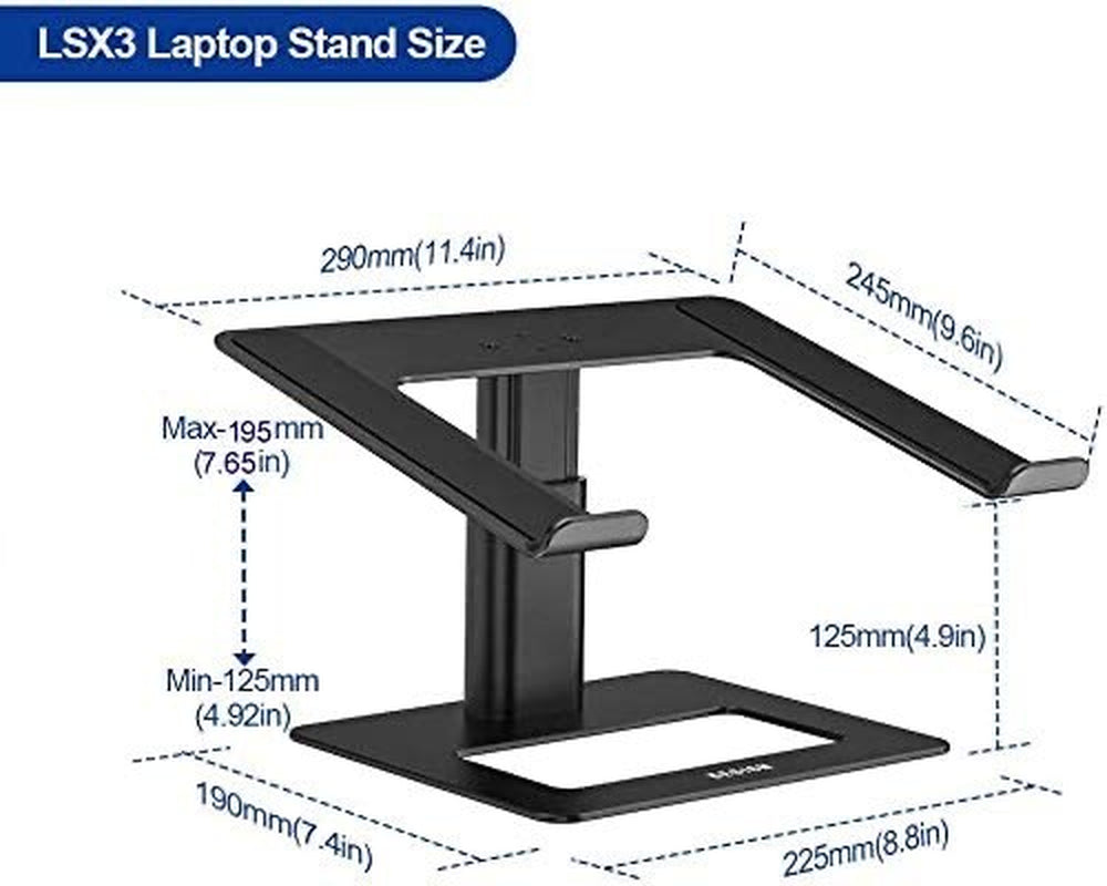 Aluminum Laptop Stand, Ergonomic Adjustable Notebook Stand, Riser Ho