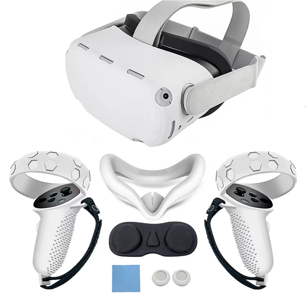 Silicone Protective Cover Shell Case for  for Quest2 VR Headset Head Face Cover Eye Pad Handle Grip VR Accessories