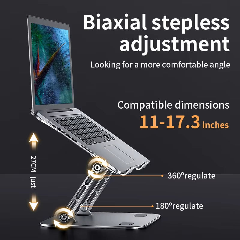Laptop Stand Adjustable Aluminum Alloy Notebook Tablet Stand up to 17 Inch Laptop Portable Fold Holder Cooling Bracket Support