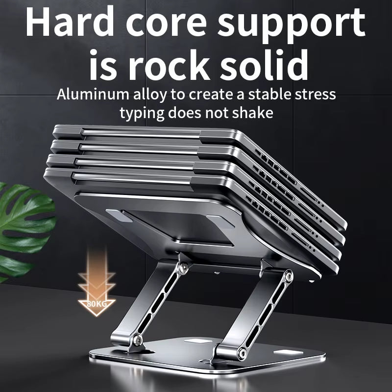 Laptop Stand Adjustable Aluminum Alloy Notebook Tablet Stand up to 17 Inch Laptop Portable Fold Holder Cooling Bracket Support
