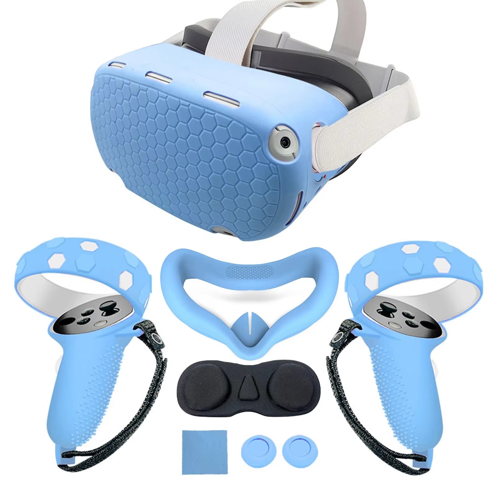 Silicone Protective Cover Shell Case for  for Quest2 VR Headset Head Face Cover Eye Pad Handle Grip VR Accessories