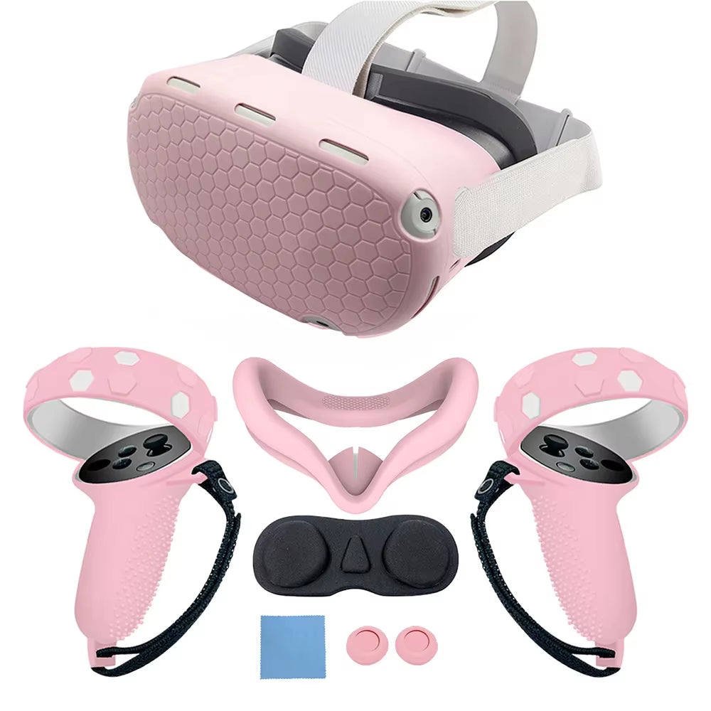 Silicone Protective Cover Shell Case for  for Quest2 VR Headset Head Face Cover Eye Pad Handle Grip VR Accessories
