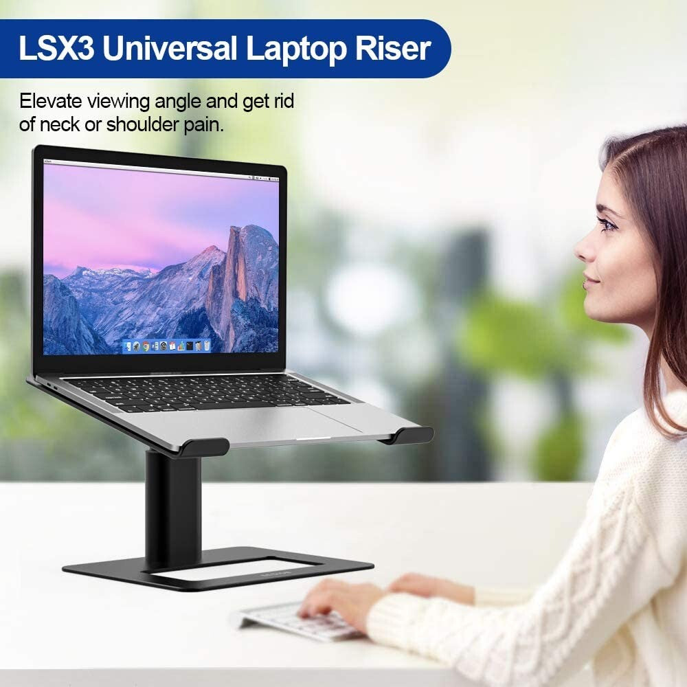 Aluminum Laptop Stand, Ergonomic Adjustable Notebook Stand, Riser Ho
