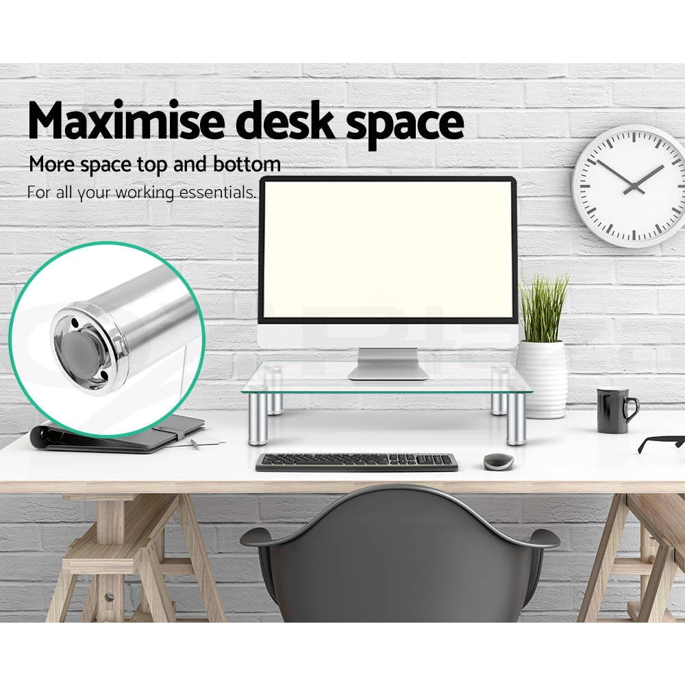 Artiss Monitor Stand Riser with Height Adjustable Laptop Printer Display Shelf