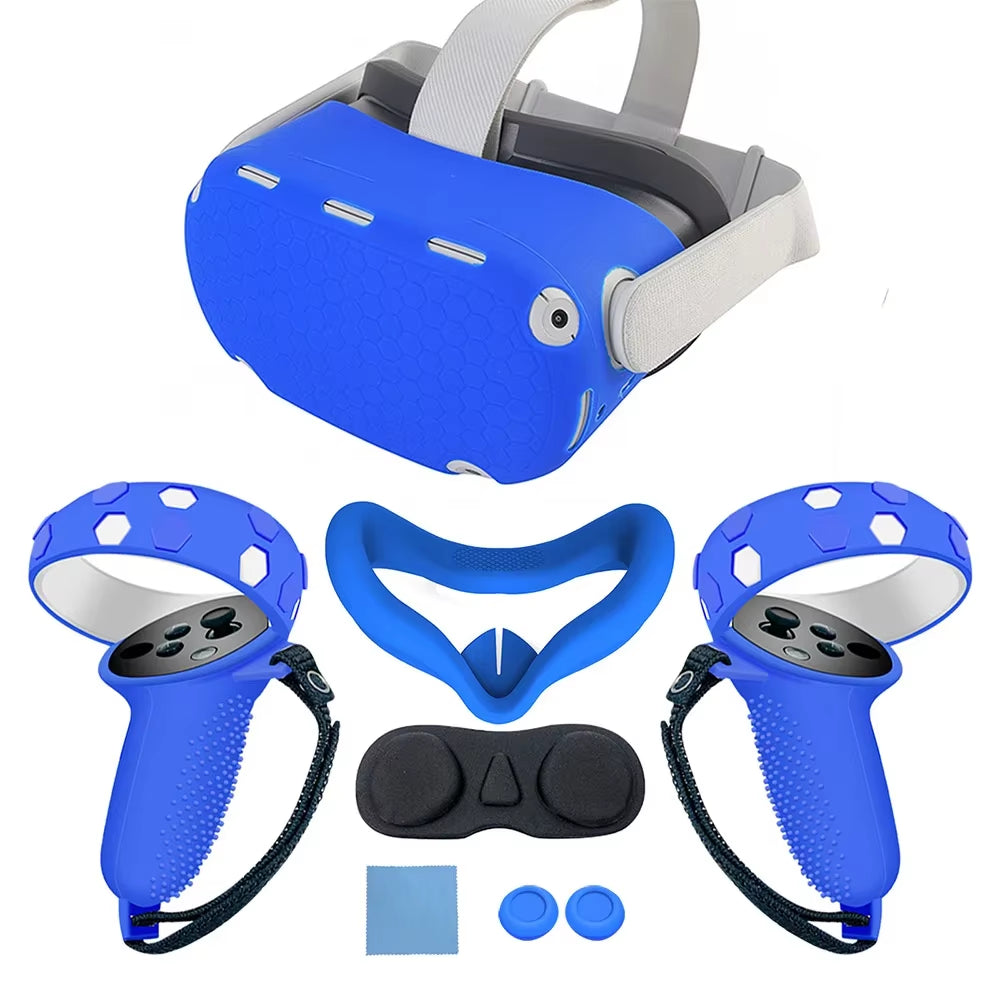 Silicone Protective Cover Shell Case for  for Quest2 VR Headset Head Face Cover Eye Pad Handle Grip VR Accessories