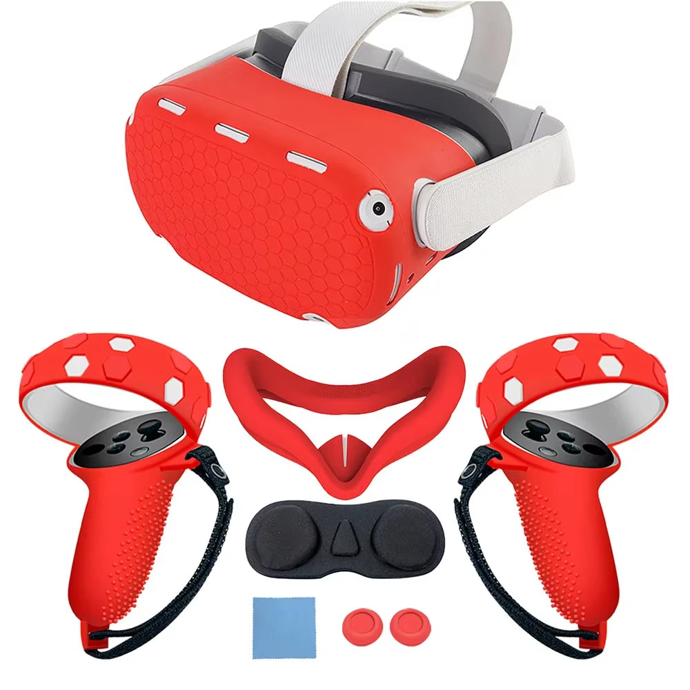 Silicone Protective Cover Shell Case for  for Quest2 VR Headset Head Face Cover Eye Pad Handle Grip VR Accessories