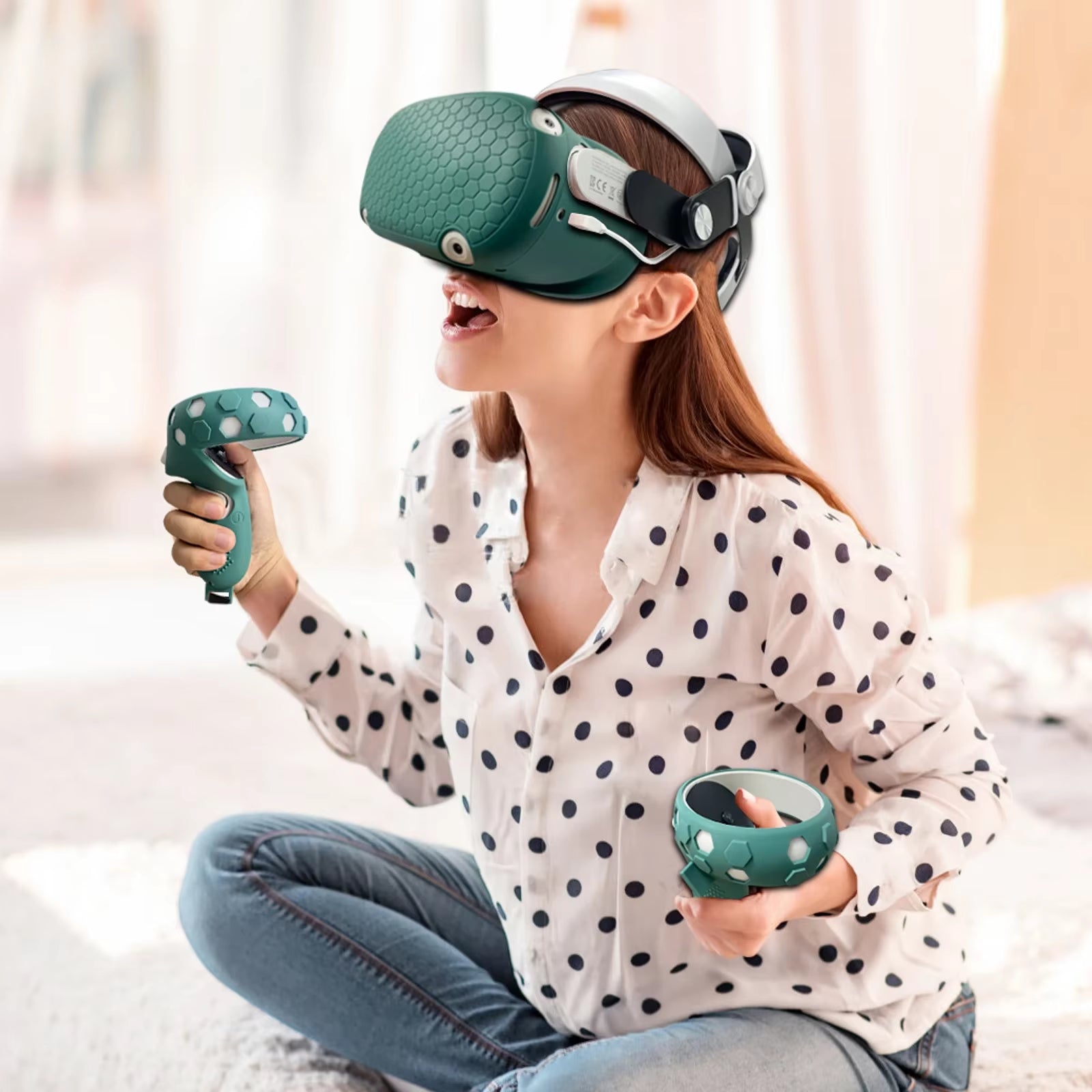 Silicone Protective Cover Shell Case for  for Quest2 VR Headset Head Face Cover Eye Pad Handle Grip VR Accessories