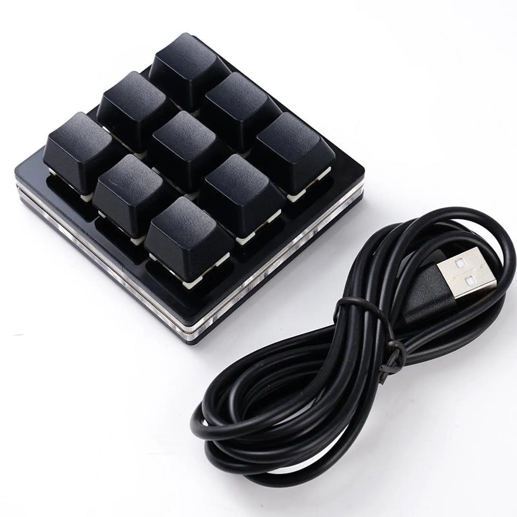 Mini Keyboard 9 Keys Macro Keyboard Programmable Keyboard RGB Mechanical Games Keyboard DIY Copy Paste Custom Shortcut Keys