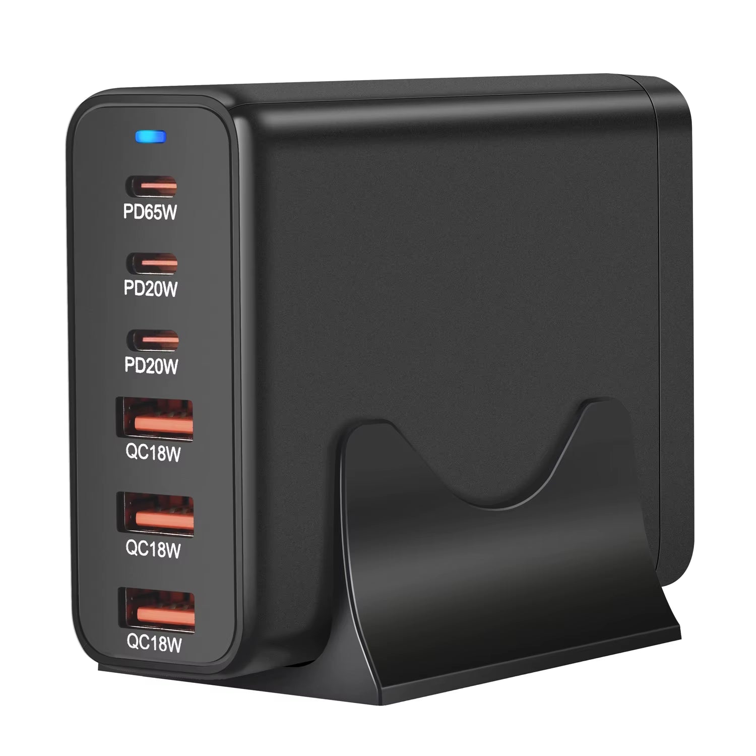 120W GAN Multi USB Charging Station 6 Port Hub Type C Charger PD Fast Charging Station Smart Charger for Iphone Samsung Xiaom